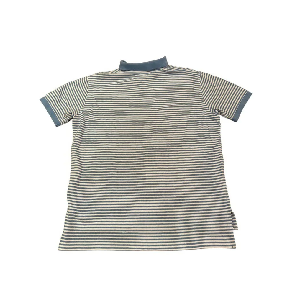 POLO Ralph Lauren Blue & White Striped Piqué Golf Shirt | Size XL